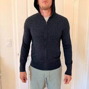 Banana Republic Men’s Dark Gray Zip-Up Hoodie Sweater Jacket